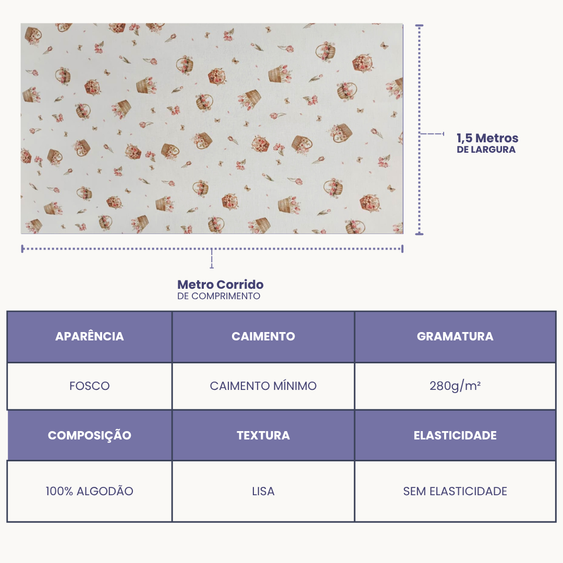 Tecido Flanela Digital  Estampa Flores
