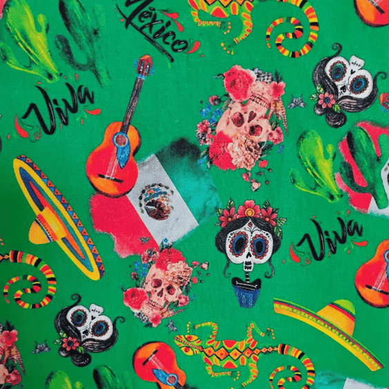 Tricoline Digital 100% Algodão - Coleção Volta ao Mundo - México Cultura