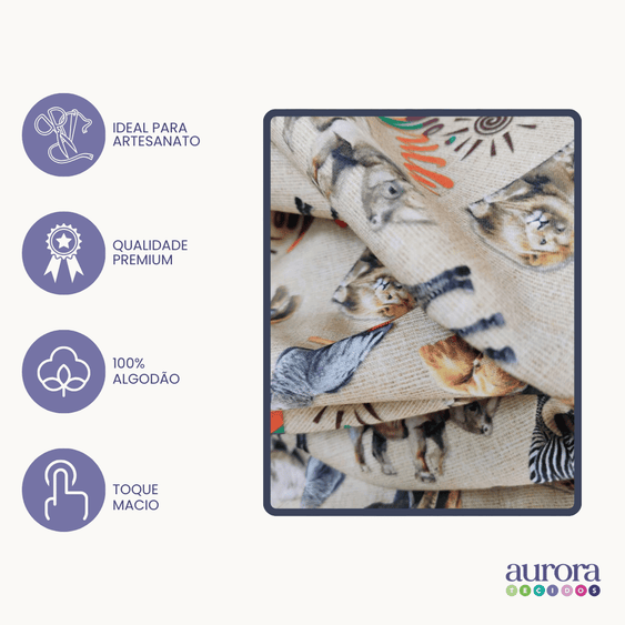 Tricoline Digital 100% Algodão - Coleção Volta ao Mundo - África VI