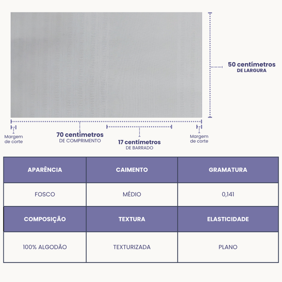 Pano de Copa Bélgica Ibirapuera Têxtil Com  Barrado P/ Pintura