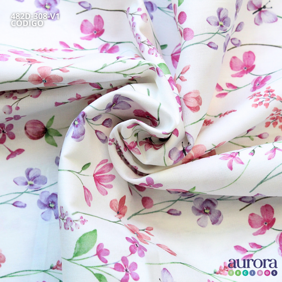 Tricoline Digital 170 fios - Flor e Borboletas