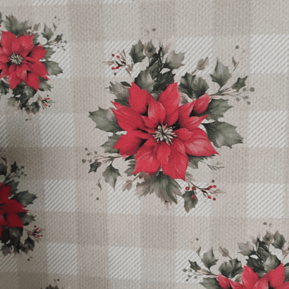 Tricoline Digital 100% Algodão - Coleção Natal - Flor de Natal
