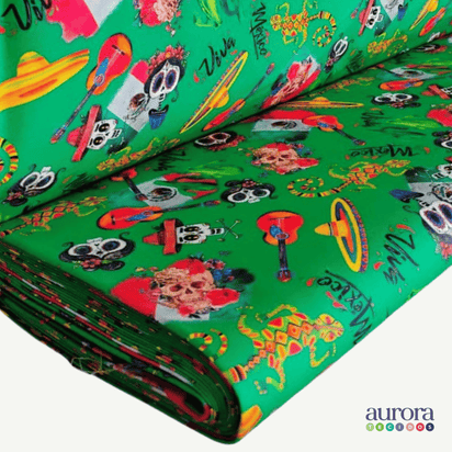 Tricoline Digital 100% Algodão - Coleção Volta ao Mundo - México Cultura