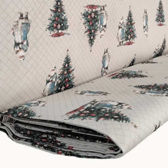 Tricoline Digital 100% Algodão - Coleção Natal - Estampa Árvore de Natal