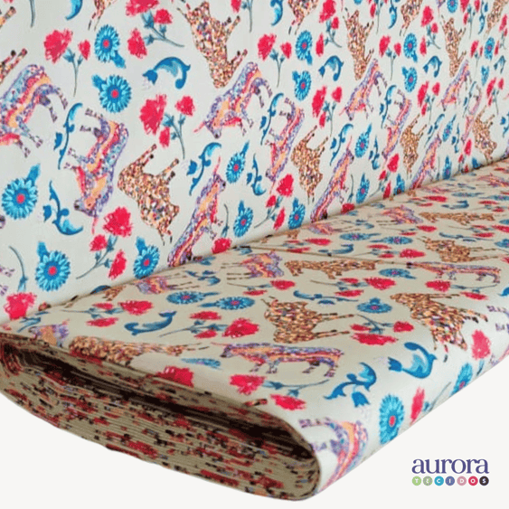 Tricoline Digital 100% Algodão - Coleção Volta ao Mundo -  Espanha Floral