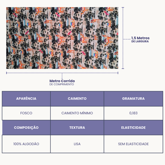 Tricoline Digital 100% Algodão - Coleção Volta ao Mundo - Egito III