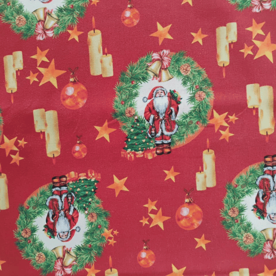 Tricoline Digital 100% Algodão - Coleção Natal Encantado - Guirlanda do Noel