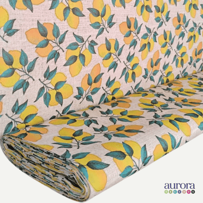 Tricoline Digital 100% Algodão - Coleção Artesanato - Estampa Limão Siciliano