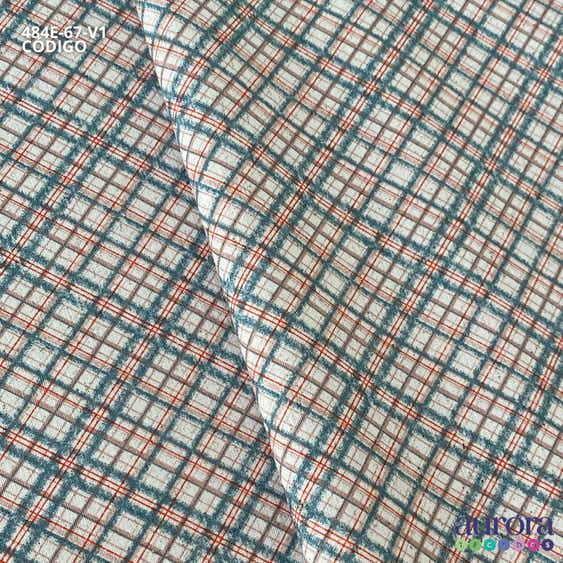 Cotton Linen - Linho com Algodão - Xadrez Diagonal Entardecer