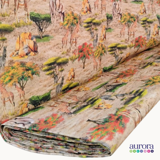 Tricoline Digital 100% Algodão - Coleção Volta ao Mundo - África V