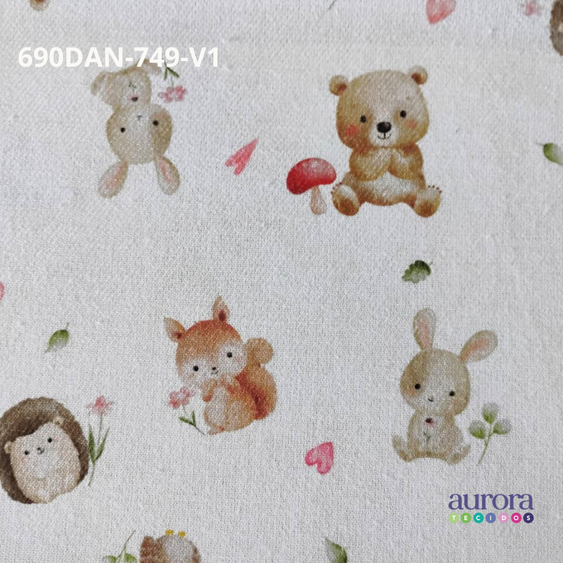 Tecido Flanela Digital -Estampas Animais