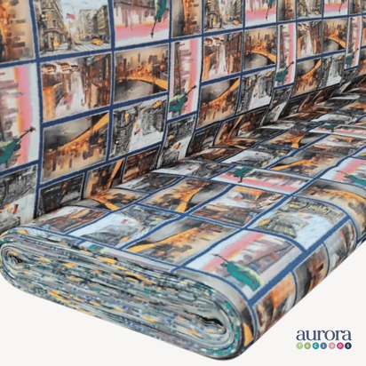 Tricoline Digital 100% Algodão - Coleção Volta ao Mundo - Estados Unidos Turismo