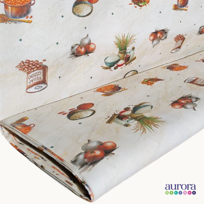 Tricoline Digital 100% Algodão -Coleção Artesanato - Estampa Sabor da Roça