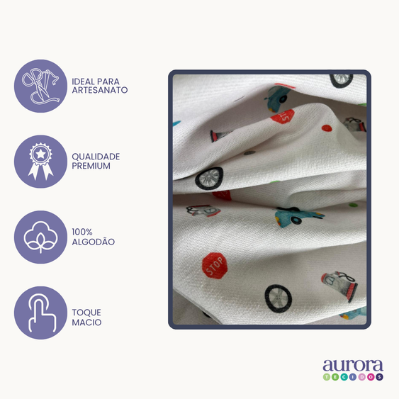 Tecido Flanela Digital - Estampas Brinquedos