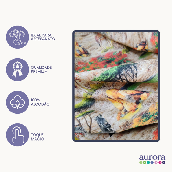 Tricoline Digital 100% Algodão - Coleção Volta ao Mundo - África V