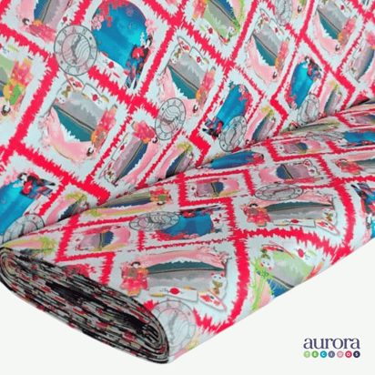 Tricoline Digital 100% Algodão - Coleção Volta ao Mundo - Estampa Japão Turismo