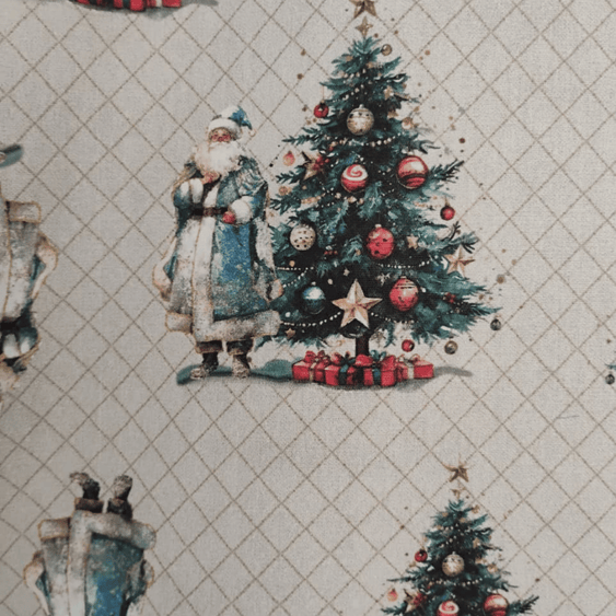Tricoline Digital 100% Algodão - Coleção Natal - Estampa Árvore de Natal