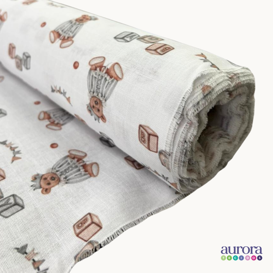 Fraldas Mini Quadriculadas Estampas Digitais - Coleção Ursos