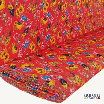 Tricoline Digital 100% Algodão - Coleção Volta ao Mundo - Estados Unidos Floral