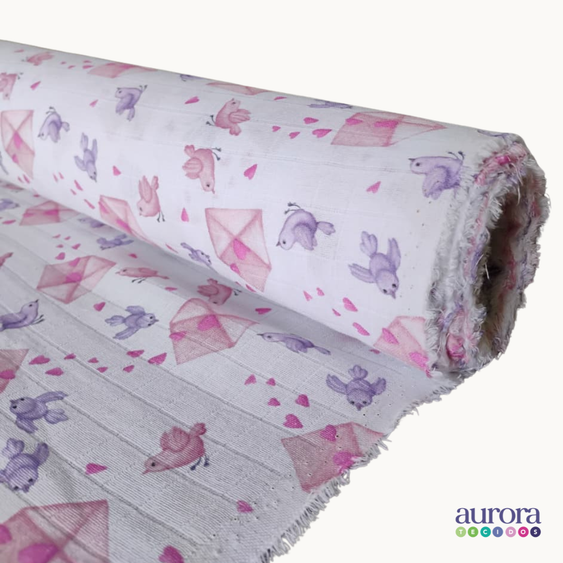 Fraldas Mini Quadriculadas com Variações de  Estampas Aéreas