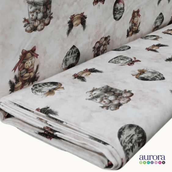 Tricoline Digital 100% Algodão - Coleção De Natal - Estampa Guloseimas Natalinas