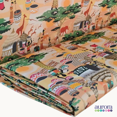 Tricoline Digital 100% Algodão - Coleção Volta ao Mundo - África II