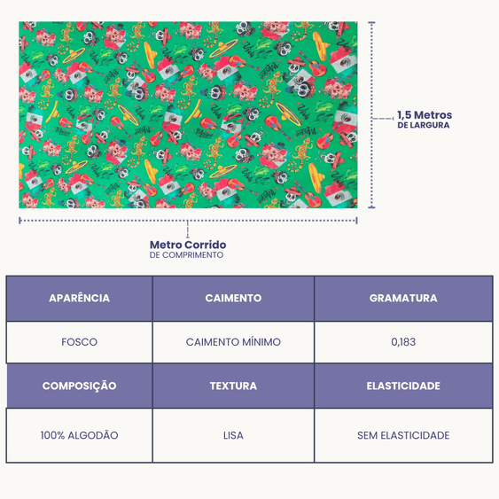 Tricoline Digital 100% Algodão - Coleção Volta ao Mundo - México Cultura