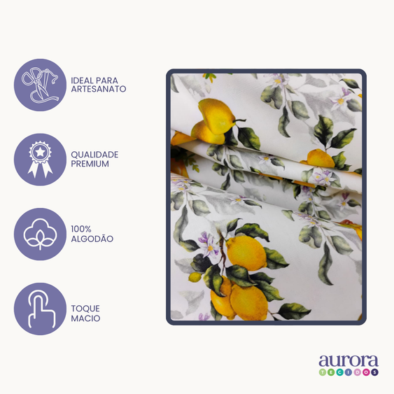 Tricoline Modena Digital 100% Algodão -  Limão Siciliano II