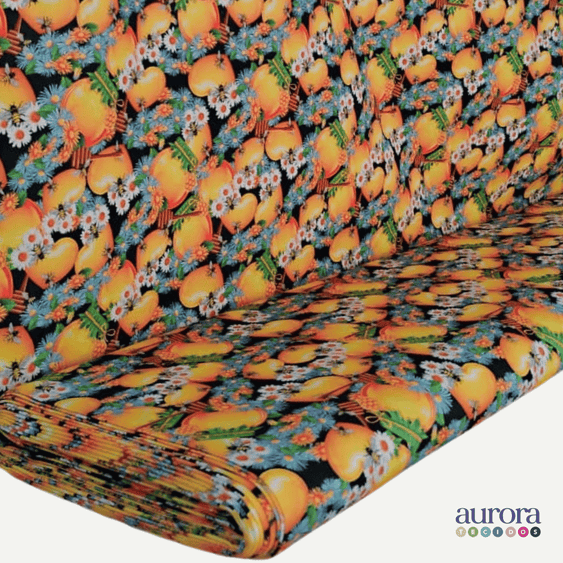 Tricoline Digital 100% Algodão - Coleção Geleia e Mel - Abelhas I