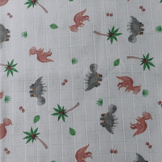 Tecido Fraldas Mini Quadriculadas / Estampas Digitais - Coleção Animais / Para Artesanato e Enxoval