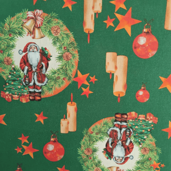 Tricoline Digital 100% Algodão - Coleção Natal Encantado - Guirlanda do Noel