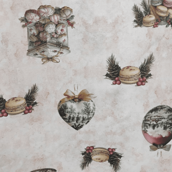 Tricoline Digital 100% Algodão - Coleção De Natal - Estampa Guloseimas Natalinas