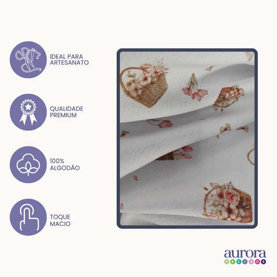 Tecido Flanela Digital  Estampa Flores