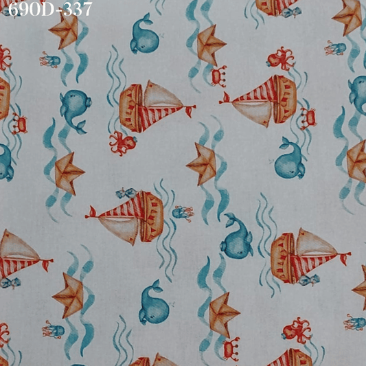 Tecido Flanela Digital - Estampas Animais Marinhos