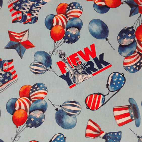 Tricoline Digital 100% Algodão - Coleção Volta ao Mundo - Estados Unidos Cultura