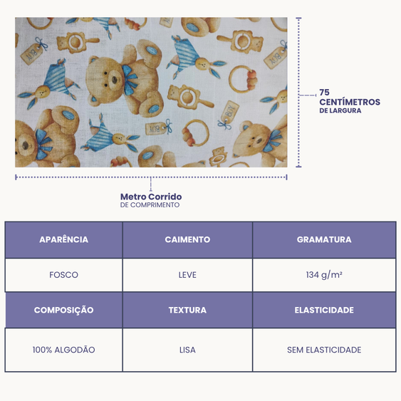 Fraldas Mini Quadriculadas Estampas Digitais - Coleção Ursos