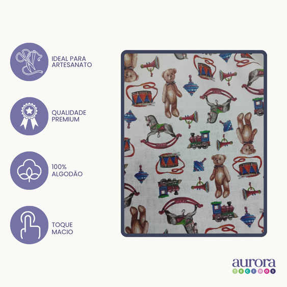 Fraldas Mini Quadriculadas Estampas Digitais - Coleção Brinquedos