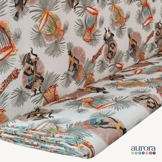 Tricoline Digital 100% Algodão - Coleção Volta ao Mundo - África III