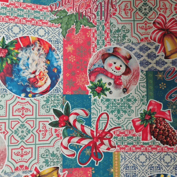 Tricoline Digital 100% Algodão - Coleção Natal - Estampa Magia do Natal