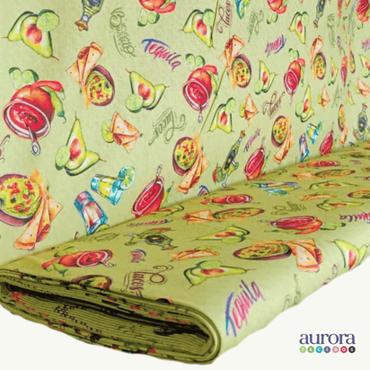 Tricoline Digital 100% Algodão - Coleção Volta ao Mundo - México Comida