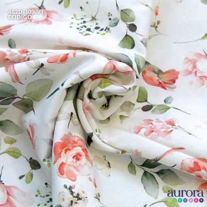 Tricoline Digital 170 fios - Flor e Beija-flor