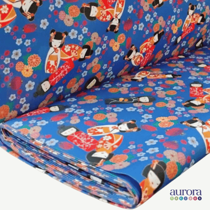 Tricoline Digital 100% Algodão - Coleção Volta ao Mundo - Japão Floral
