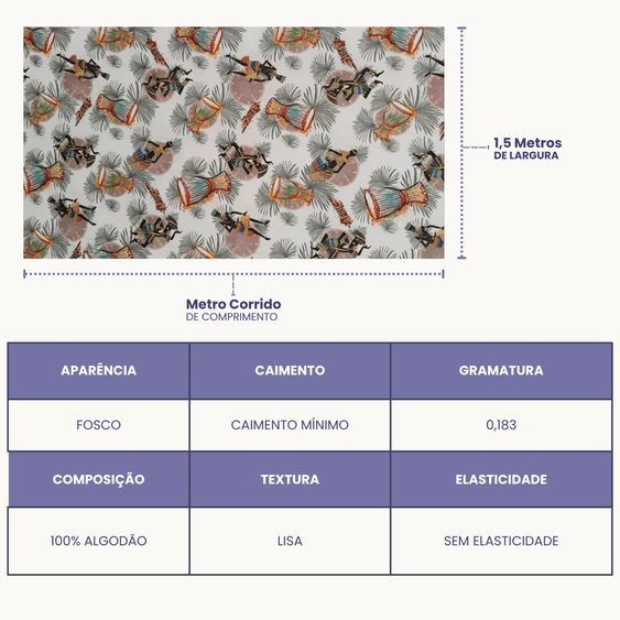 Tricoline Digital 100% Algodão - Coleção Volta ao Mundo - África III