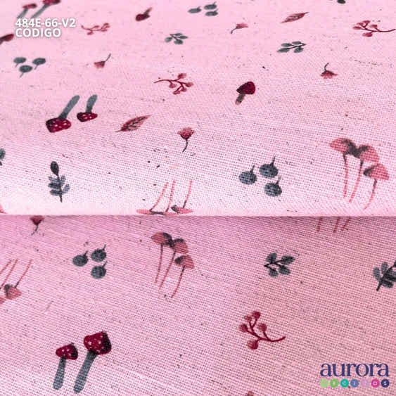 Cotton Linen - Linho com Algodão - Cogumelos Entardecer