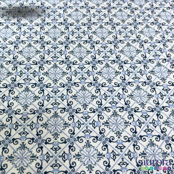 Tricoline Modena 100% Algodão - Bella Cucina - Azulejo II