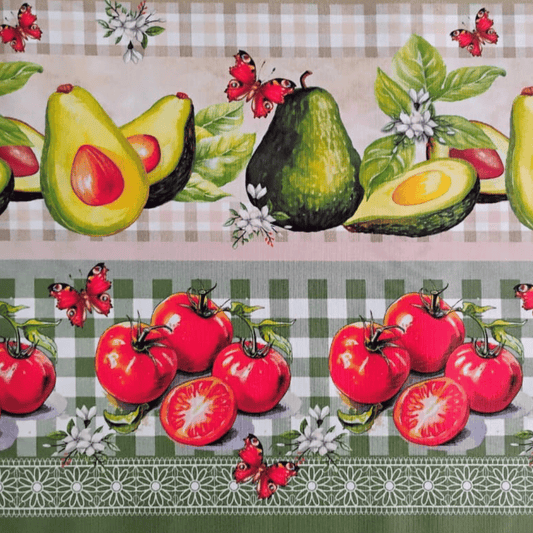 Tricoline Digital 100% Algodão - Coleção Cozinha Encantada Barrado II