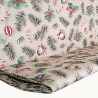 Tricoline Digital 100% Algodão - Coleção Natal - Estampa Enfeites de Natal