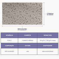 Tecido Linho com Algodão - Coleção Artesanato - Estampa Lavanda e Laços