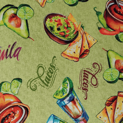 Tricoline Digital 100% Algodão - Coleção Volta ao Mundo - México Comida