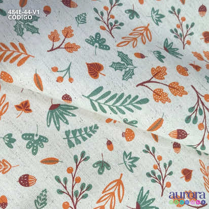484E - Cotton Linen - Linho com Algodão - Galhos e Folhas